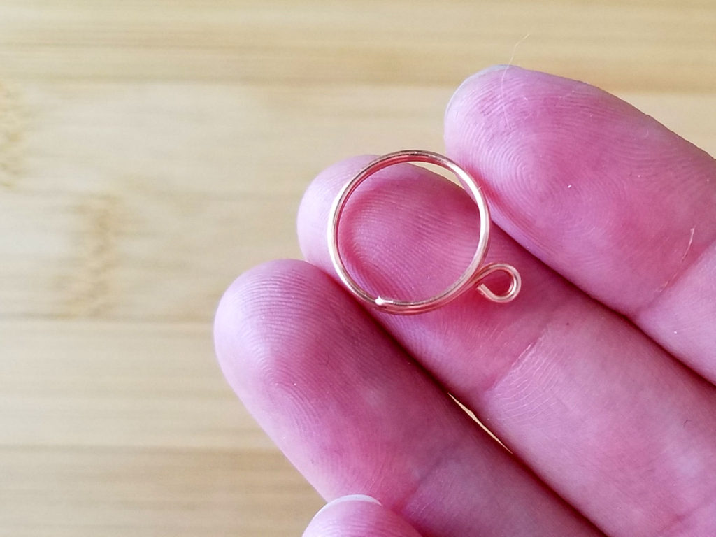 Your 12mm circle ear wires should look something like those shown here when finished forming the 12mm hoop.