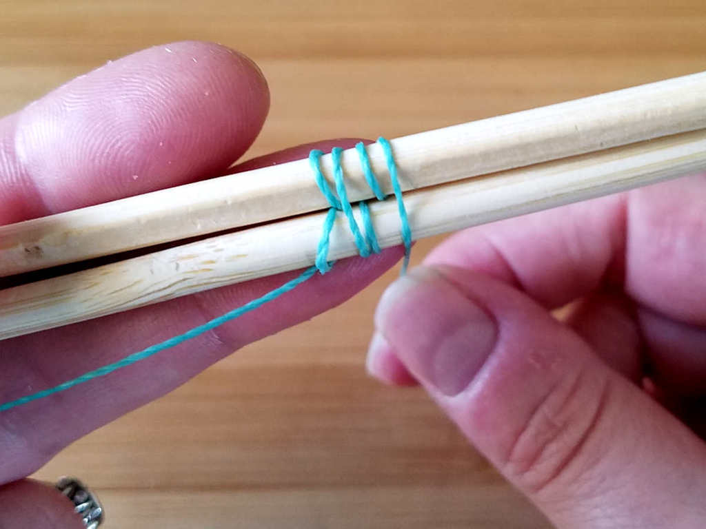 Step 9 - Complete your second pattern repeat with a single wrap across both core wires, as shown.