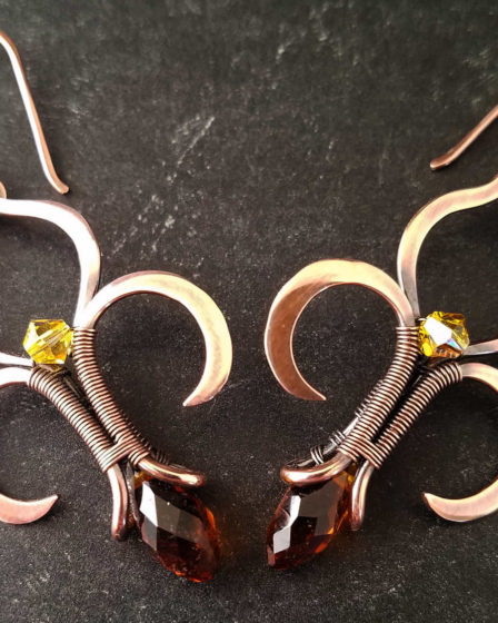 The Fleur de Lis Earrings, designed by Wendi Reamy of Door 44 Studios