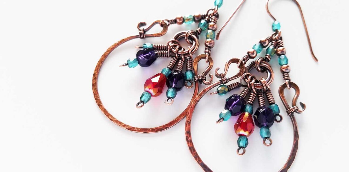 Lucky-U Chandelier Earrings - A wire jewelry basics workshop project
