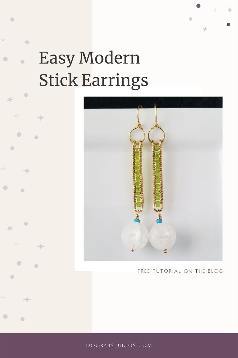 Modern Stick Earrings Tutorial - Pinnable Image