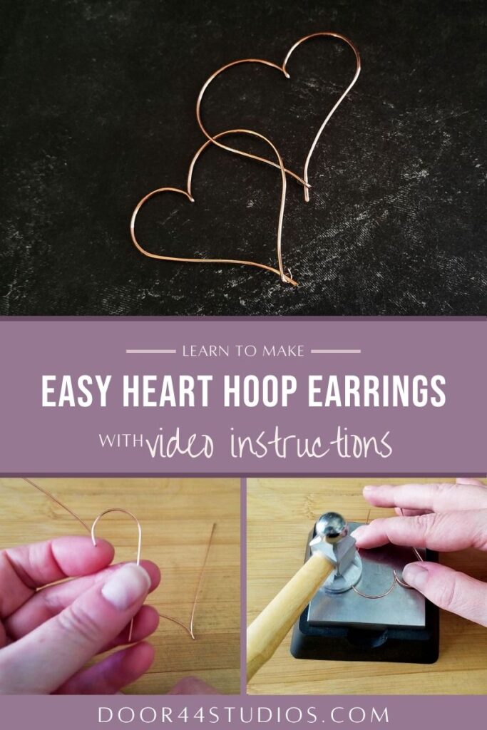 Simple Heart Hoop Earrings Tutorial - PIN002