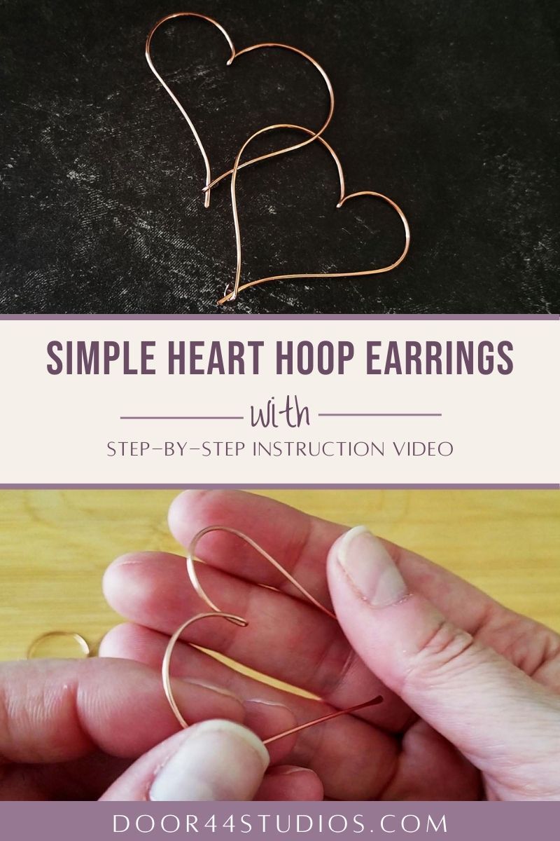 Simple Heart Hoop Earrings Tutorial - PIN003